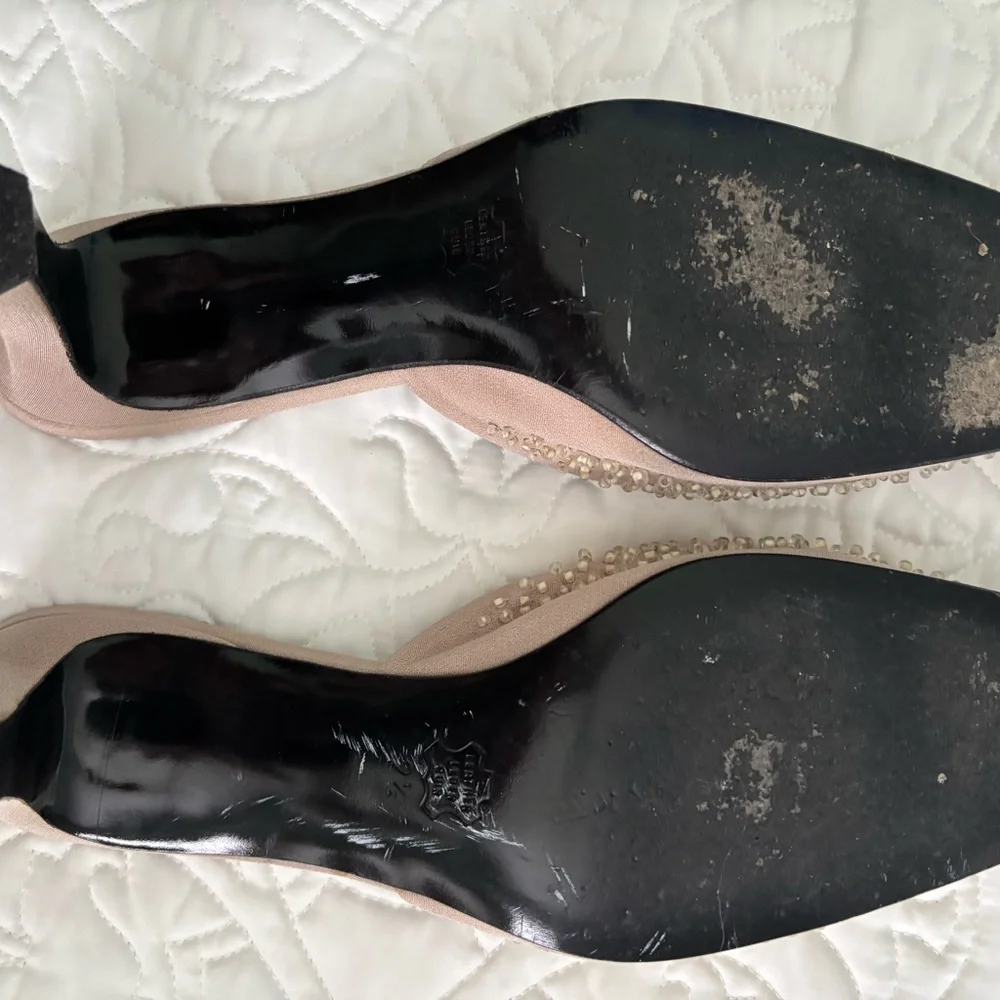 Charles Jourdan Tan Embellished Heels - Picture 4 of 4